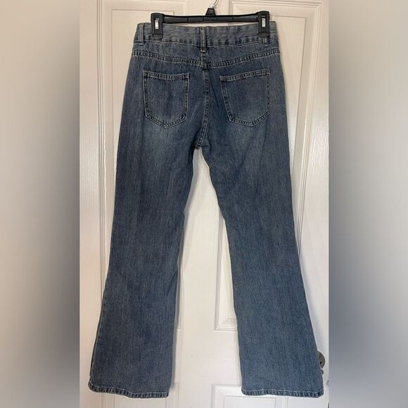 Romwe butterfly embroidered jeans size M/6 - Picture 4 of 5